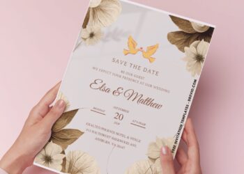 (Easily Edit PDF Invitation) Bohemian Aesthetic Wedding Invitation F