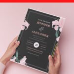 (Easily Edit PDF Invitation) Aesthetic Watercolor Lily Wedding Invitation