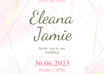 Pink Flowers Wreath Watercolor Wedding Invitations