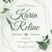 White Green Hydrangea Arrangement Wedding Invitations