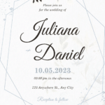 FREE PDF Invitation – Blue Floral Arrangement Wedding Invitations