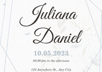 Blue Floral Arrangement Wedding Invitations