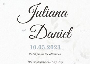 Dark Green Blue Floral Wedding Invitations
