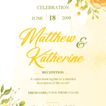 FREE PDF Invitation – Yellow Rose Watercolor Wedding Invitations