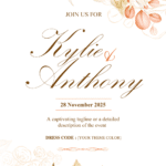 FREE PDF Invitation – Golden Floral Arrangement  Wedding Invitations 