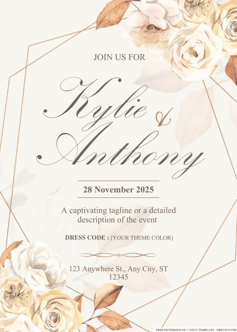 Autumn Floral Bouquet Wedding Invitations