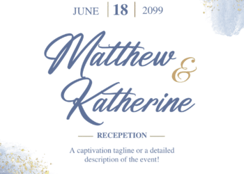 Dusty Blue Watercolor Wedding Invitations