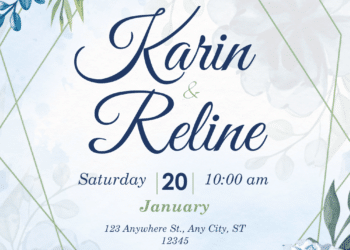 Blue Roses Peonies Bouquet Wedding Invitations