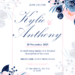 Pink Blue Floral Wedding Invitations