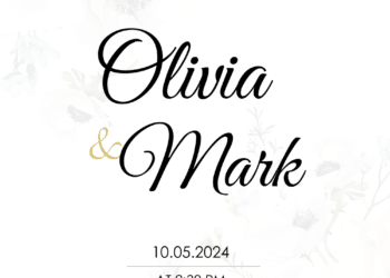 White Anemone Flower Wedding Invitation