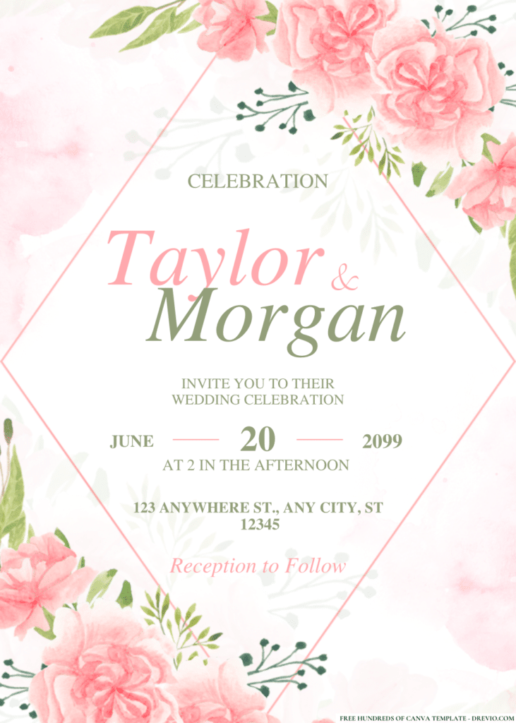 Watercolor Wildflower Blue Botanical Wedding Invitations