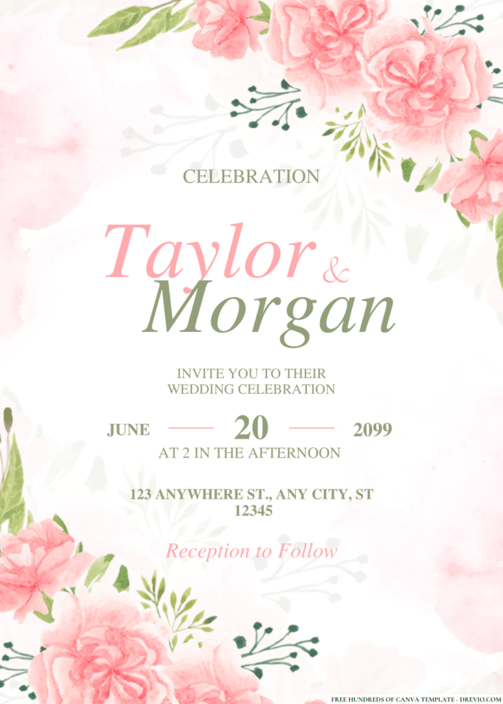 Watercolor Wildflower Blue Botanical Wedding Invitations