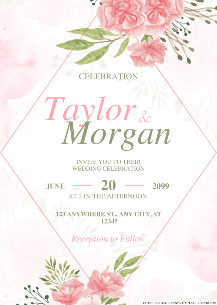 Watercolor Wildflower Blue Botanical Wedding Invitations