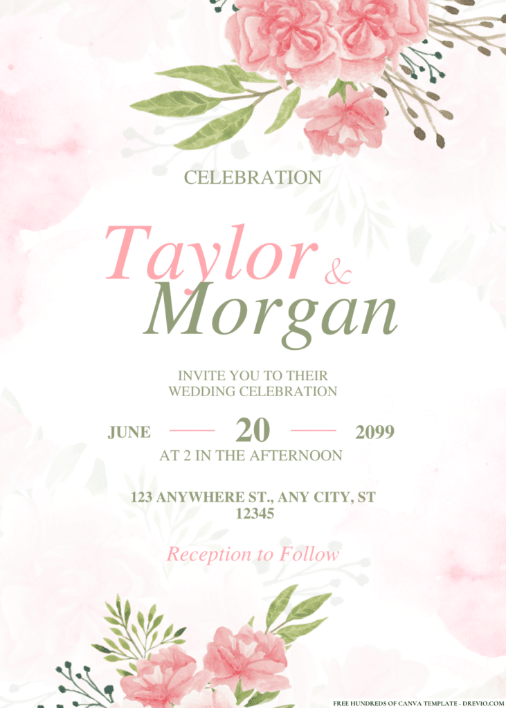 Watercolor Wildflower Blue Botanical Wedding Invitations
