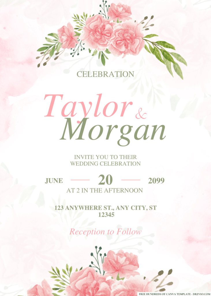 Watercolor Wildflower Blue Botanical Wedding Invitations