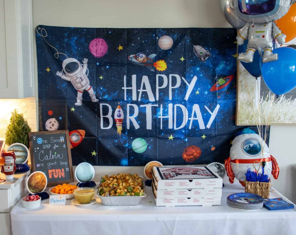 Astronauts Birthday Party Backdrop