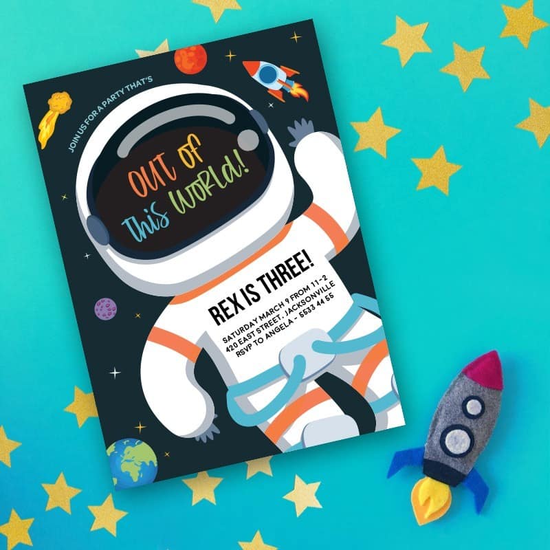 Astronauts Birthday Party Invitations