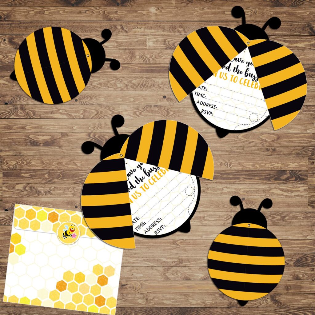 Bee Birthday Party Invitations