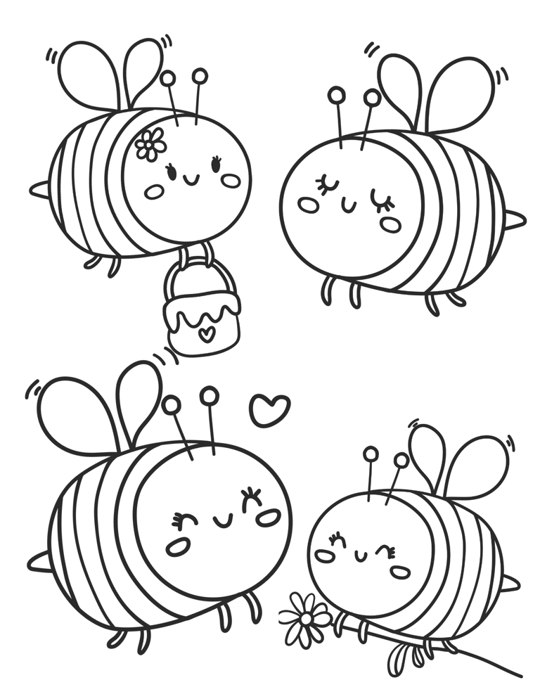 Bee Coloring Page 2