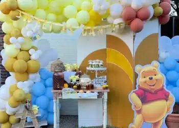 Winnie the Pooh Baby Shower Party Dessert Table