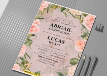 (Easily Edit PDF Invitation) Classic Floral Garden Wedding Invitation