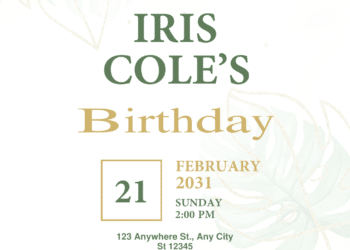 Tropical Monstera Leaf Birthday Invitations