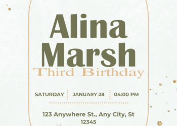 Delicate Green & Beige Florals Birthday Invitations