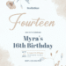 Frozen Dry Flowers Bouquet Birthday Invitations