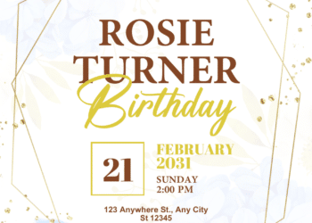 Blue White Jasmine Hydrangea Rose Birthday Invitations