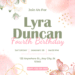 Pink Spring Flowers Butterfly Birthday Invitations
