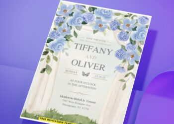 (Easily Edit PDF Invitation) Decorated Floral Arch Wedding Invitation