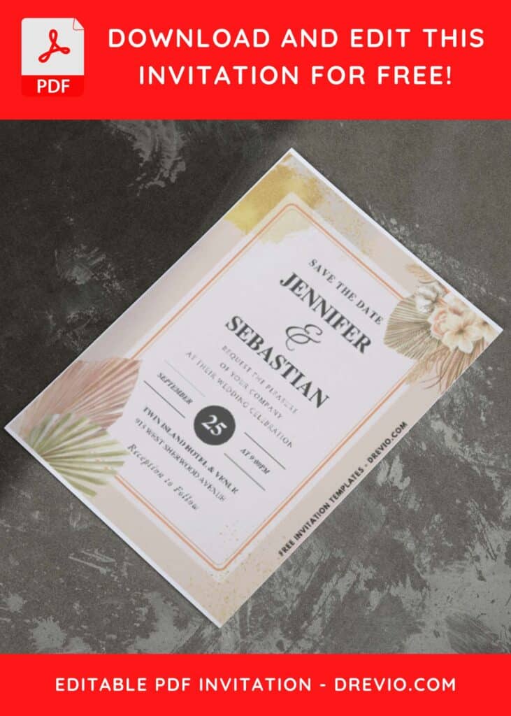 Elegant Nature Boho Wedding Invitation Templates