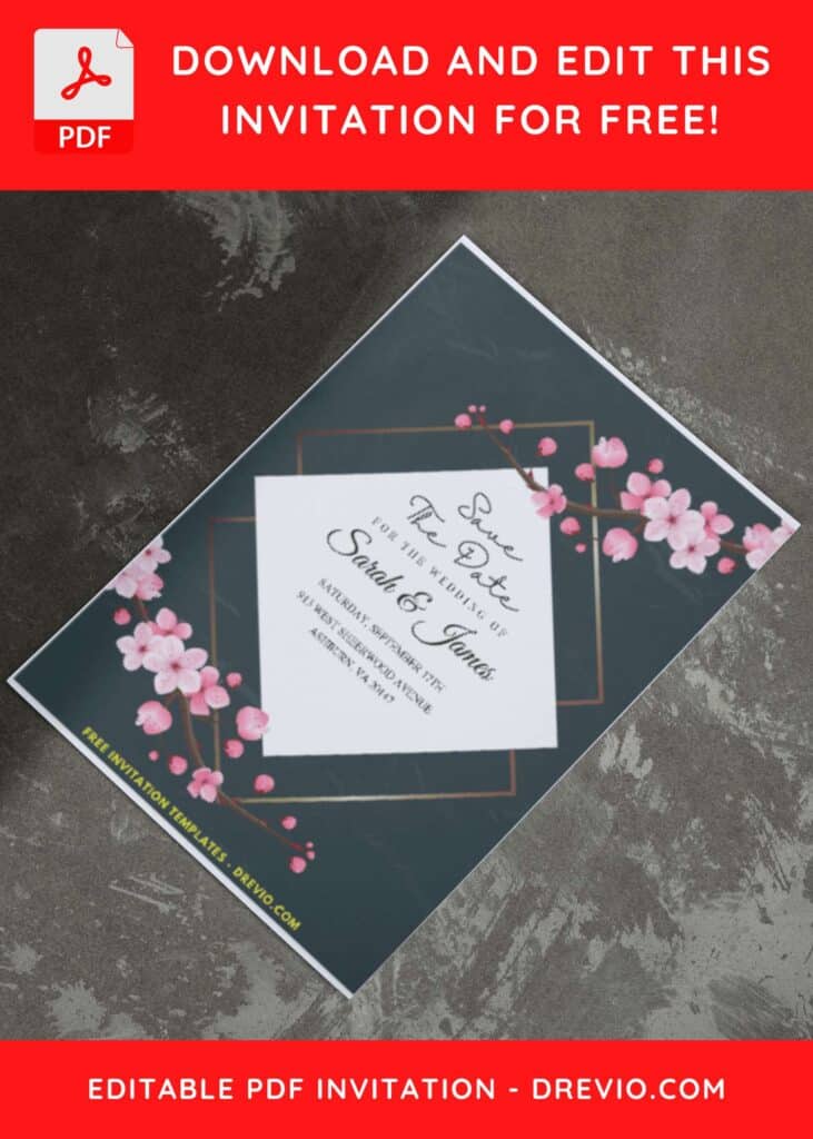 Spring Sakura Blossom Wedding Invitation