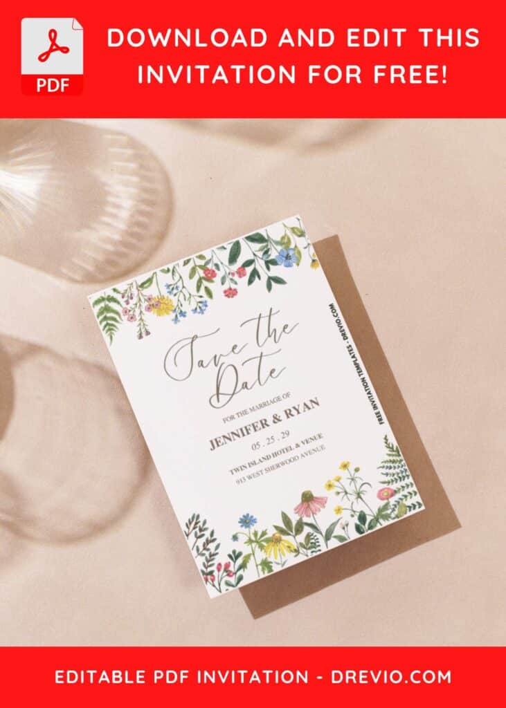 Romantic Wildflower Wedding Invitation