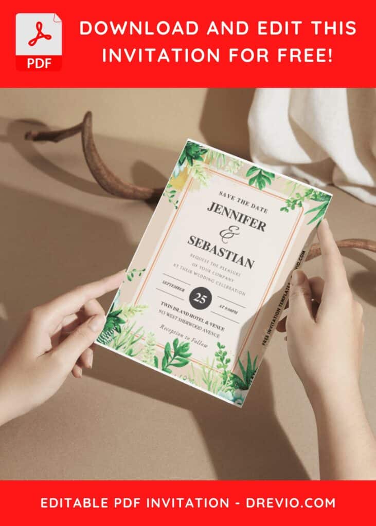 Elegant Nature Inspired Wedding Invitation Templates