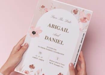 (Easily Edit PDF Invitation) Dreamy Floral Border Wedding Invitation