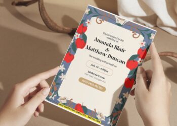 (Easily Edit PDF Invitation) Cute Hand Drawn Floral Wedding Invitation