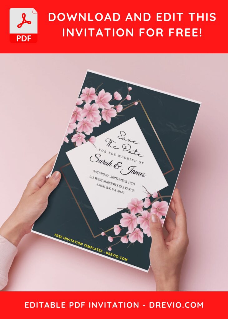 Sakura Blossom Wedding Invitation