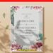(Easily Edit PDF Invitation) Aesthetic Marble Floral Wedding Invitation