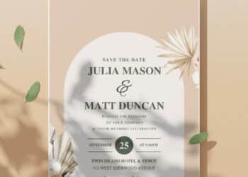 (Easily Edit PDF Invitation) Wanderlust Bohemian Wedding Invitation