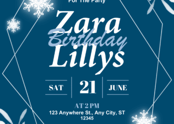 Blue Watercolor Rose Flower White Frame Birthday Invitations