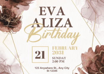 Watercolor Dark and Golden Peonies Birthday Invitations