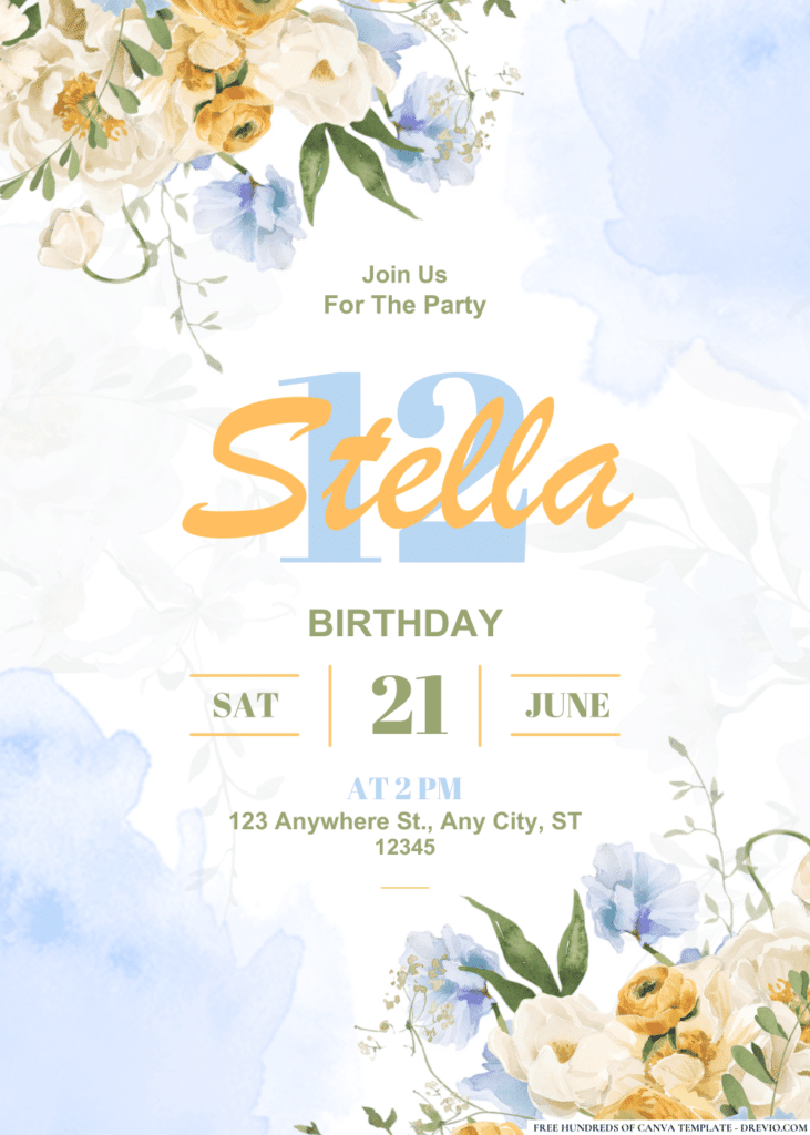 Colorful Flowers Rustic Garden Birthday Invitations