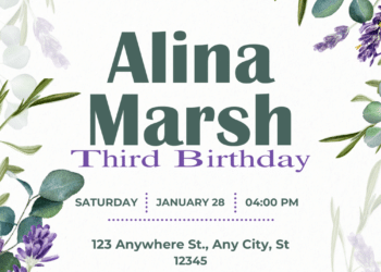 Lavender and Eucalyptus Bouquet Birthday Invitations