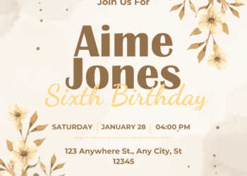 Single Ornament Corner White Flower Birthday Invitations