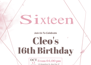 Pink Watercolor Floral Birthday Invitations