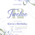 FREE PDF Invitation – Watercolor Purple Hydrangea Bouquet Birthday Invitations