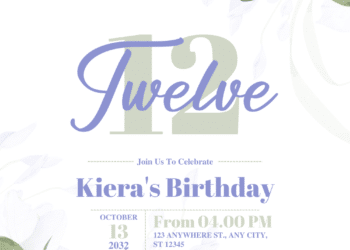 Watercolor Purple Hydrangea Bouquet Birthday Invitations