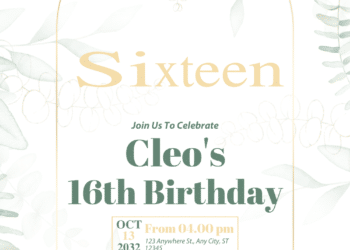 Watercolor Floral Eucalyptus Leaves Birthday Invitations
