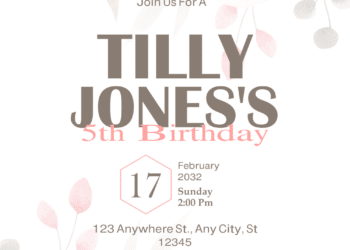 Pink Roses Flower Wreath Birthday Invitations